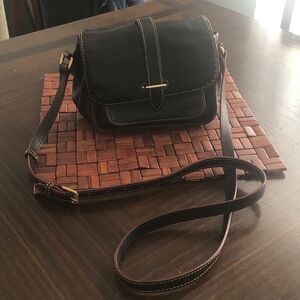 Dooney & Bourke Florentine Chocolate Tmoro Brown Leather Binocular Crossbody Bag
